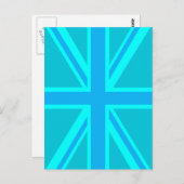 Vibrant Turquoise Union Jack Britse vlag Briefkaart (Voorkant / Achterkant)