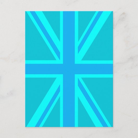 Vibrant Turquoise Union Jack Britse vlag Briefkaart (Voorkant)