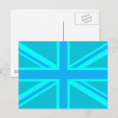 Vibrant Turquoise Union Jack Britse vlag Briefkaart (Voorkant / Achterkant)