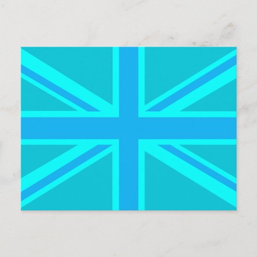 Vibrant Turquoise Union Jack Britse vlag Briefkaart (Voorkant)