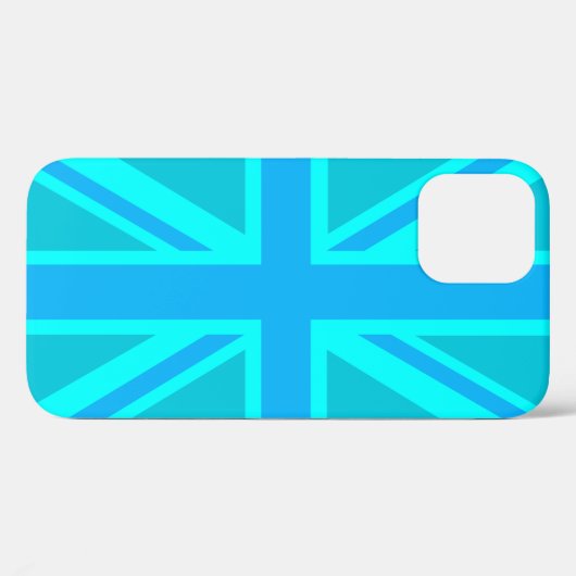 Vibrant Turquoise Union Jack Britse vlag Case-Mate iPhone Case (Achterkant (horizontaal))