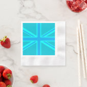 Vibrant Turquoise Union Jack Britse vlag Servetten (Insitu)