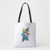 Vibrant Twin Fish Tote Bag (Voorkant)