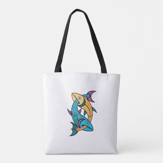 Vibrant Twin Fish Tote Bag (Achterkant)