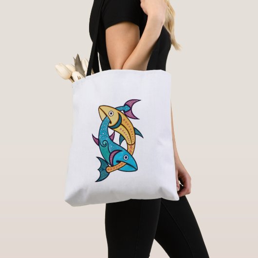 Vibrant Twin Fish Tote Bag (Dichtbij)