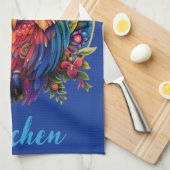 Vibrant Uil - Kleurrijke Boho w / Aangepaste naam Theedoek (Quarter Fold)