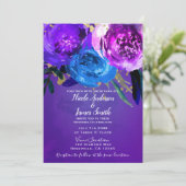 Vibrant ultra Violet Paarse Floral Fantasy Wedding Kaart (Staand voorkant)