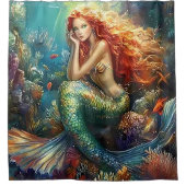 Vibrant Underwater Mermaid Douchegordijn (Voorkant)
