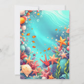 Vibrant Underwater Ocean Verjaardag Uitnodiging (Achterkant)