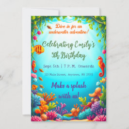 Vibrant Underwater Ocean Verjaardag Uitnodiging