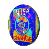 Vibrant USA Change: een gewaagde uitspraak Dartbord (Voorkant Rechts)