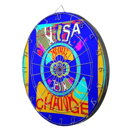 Vibrant USA Change: een gewaagde uitspraak Dartbord (Voorkant Rechts)