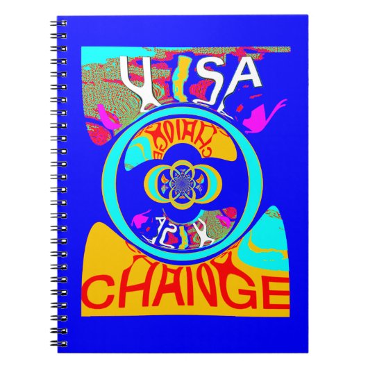 Vibrant USA Change: een gewaagde uitspraak Notitieboek (Voorkant)