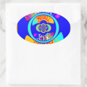 Vibrant USA Change: een gewaagde uitspraak Ovale Sticker (Tas)