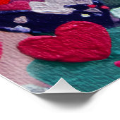 Vibrant Valentine Poster – Fantasy Hearts Design  (Hoek)