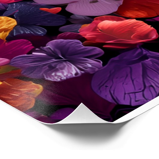 Vibrant Valentine Poster – Fantasy Hearts Design  (Hoek)