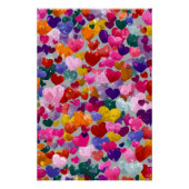 Vibrant Valentine Poster – Fantasy Hearts Design (Voorkant)