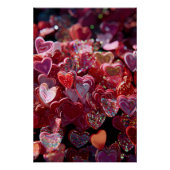 Vibrant Valentine Poster – Fantasy Hearts Design (Voorkant)