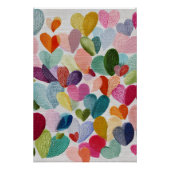 Vibrant Valentine Poster – Fantasy Hearts Design  (Voorkant)