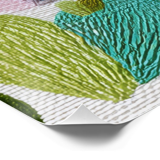 Vibrant Valentine Poster – Fantasy Hearts Design  (Hoek)