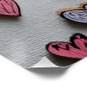 Vibrant Valentine Poster – Fantasy Hearts Design  (Hoek)