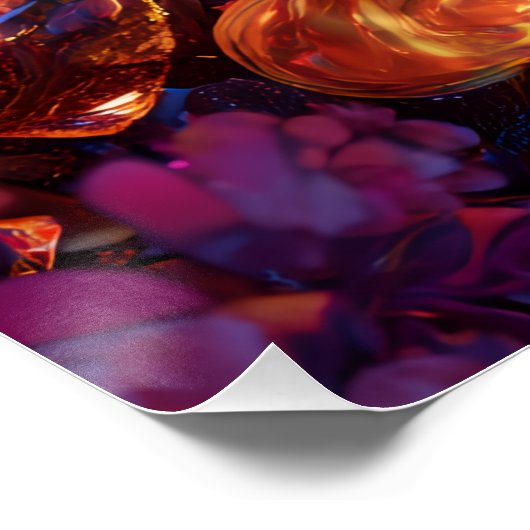 Vibrant Valentine Poster – Fantasy Hearts Design  (Hoek)