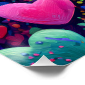 Vibrant Valentine Poster – Fantasy Hearts Design  (Hoek)