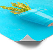 Vibrant Valletta: Colorful Hanging Garden on Azure Poster (Hoek)