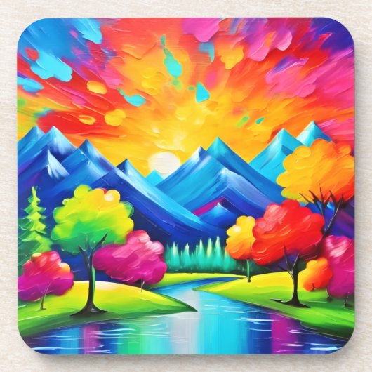 Vibrant Valley Vision Painting Bier Onderzetter (Voorkant)