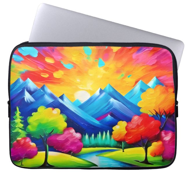 Vibrant Valley Vision Schilderij Laptop Sleeve (Voorkant)