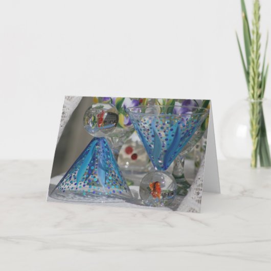 Vibrant Vase Glass Glassware Feestdagen Kaart (Voorkant)