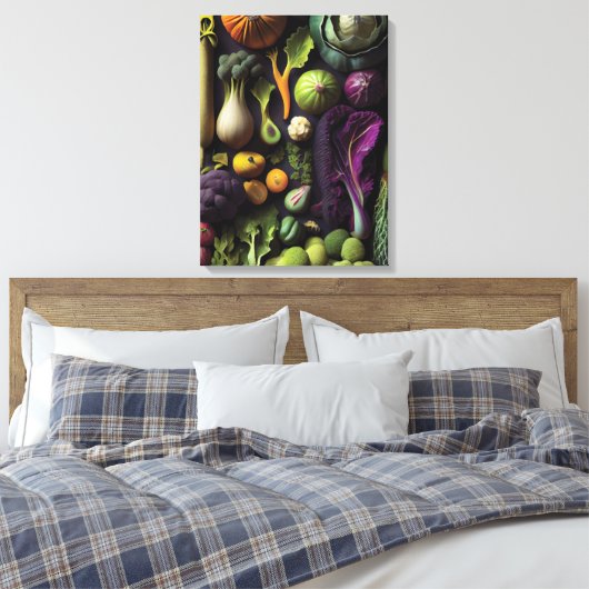 Vibrant vegetable-beeldscherm canvas afdruk (Insitu (Slaapkamer))