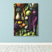 Vibrant vegetable-beeldscherm canvas afdruk (Insitu (Houten vloer))