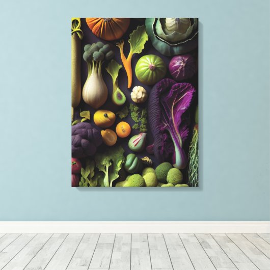 Vibrant vegetable-beeldscherm canvas afdruk (Insitu (Houten vloer))