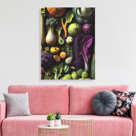 Vibrant vegetable-beeldscherm canvas afdruk (Insitu (Woonkamer))