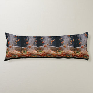 Vibrant Veggie Explosion Art – Dynamic Boiling Pot Lichaamskussen