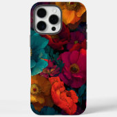 Vibrant Velvet Romance Retro Bloemen Case-Mate iPhone Case (Achterkant)