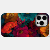 Vibrant Velvet Romance Retro Bloemen Case-Mate iPhone Case (Achterkant (horizontaal))