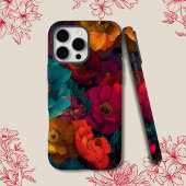 Vibrant Velvet Romance Retro Bloemen Case-Mate iPhone Case