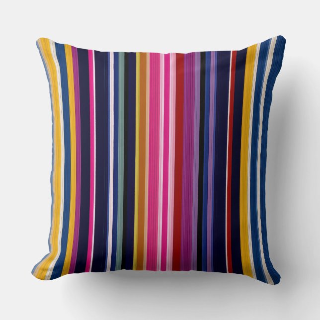 Vibrant Vertical Stripe Modern Throw Pillow Kussen (Voorkant)