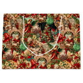 Vibrant Victorian Christmas Collage Groot Cadeauzakje (Voorkant)