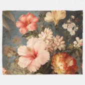 Vibrant Vintage Floral Arrangement Fleece Deken (Voorkant (Horizontaal))