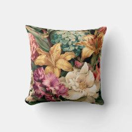 Vibrant Vintage Floral Arrangement Kussen
