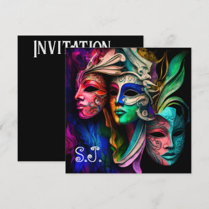 Vibrant Visies van Venetiaanse maskers Kaart