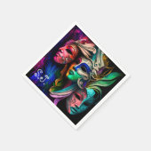 Vibrant Visies van Venetiaanse maskers Servet (Hoek)