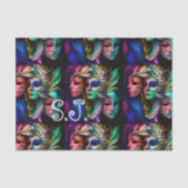 Vibrant Visies van Venetiaanse maskers Tissuepapier (Voorkant)