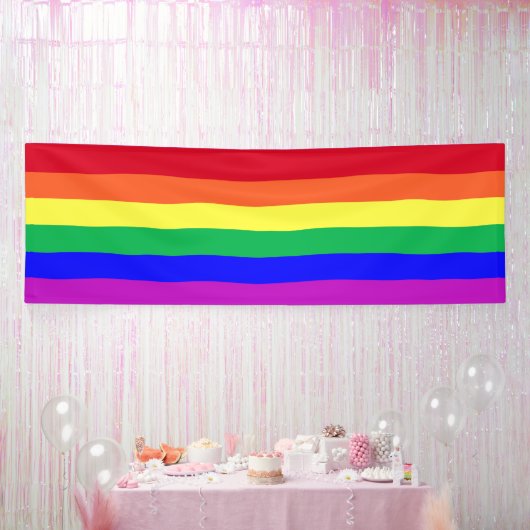 Vibrant Vivid Colors LGBTQ Classic Rainbow Stripes Spandoek (Feest)