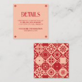 Vibrant Vows: een Spaanse volkshuwelijk detailkaar Informatiekaartje (Voorkant / Achterkant)