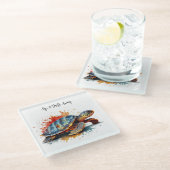 Vibrant Voyager, custom Glazen Onderzetter (Schuin)