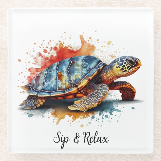 Vibrant Voyager, custom Glazen Onderzetter (Voorkant)